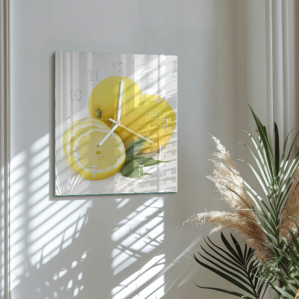 Square wall clock Lemons