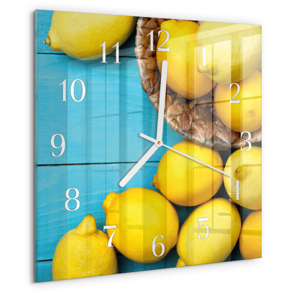 Square wall clock Lemons