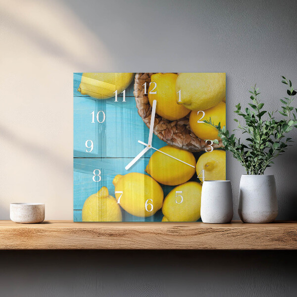 Square wall clock Lemons