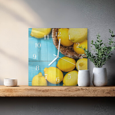 Square wall clock Lemons