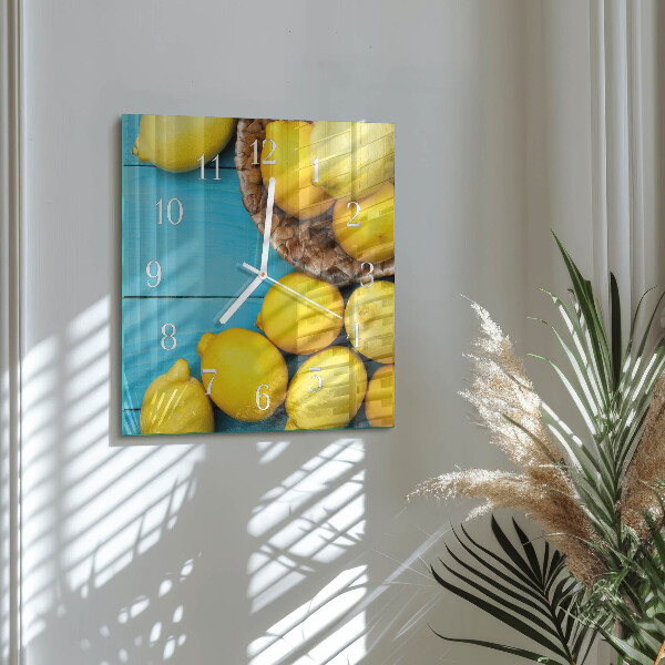 Square wall clock Lemons