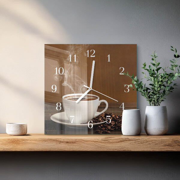 Square wall clock Coffee