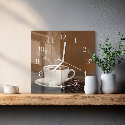 Square wall clock Coffee