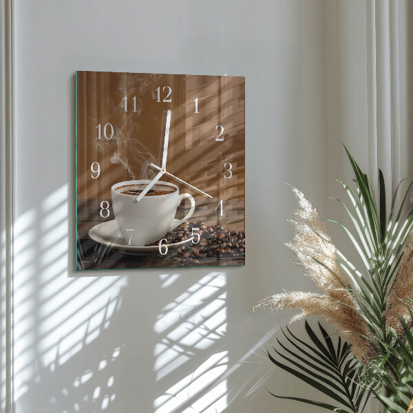 Square wall clock Coffee