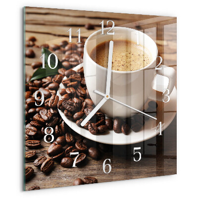 Square wall clock Coffee