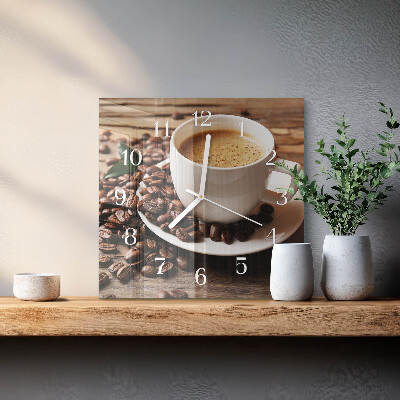 Square wall clock Coffee