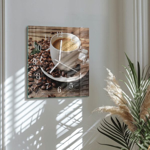 Square wall clock Coffee