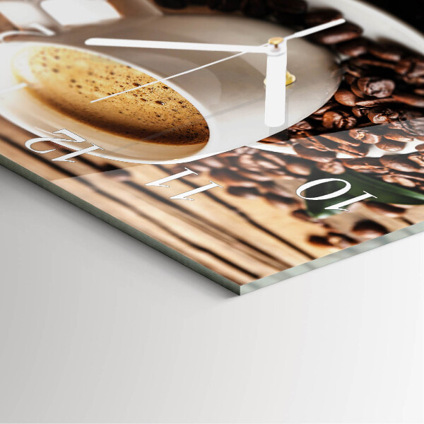 Square wall clock Coffee
