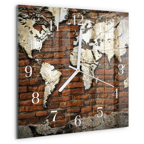 Square wall clock Continents