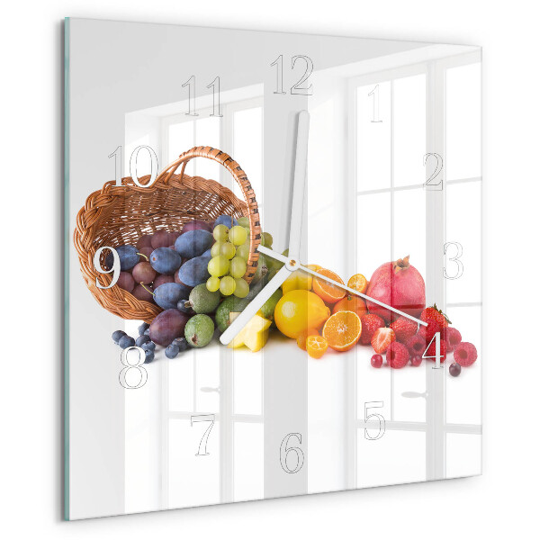 Square wall clock Fruit
