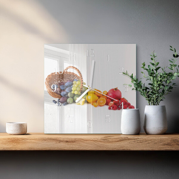 Square wall clock Fruit