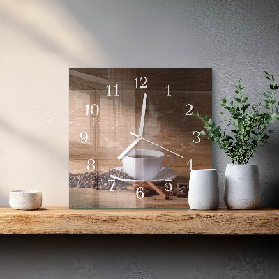 Square wall clock Coffee