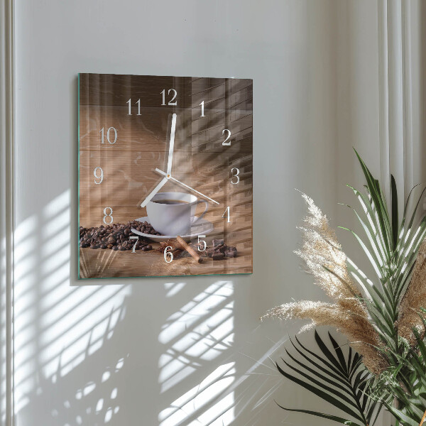 Square wall clock Coffee