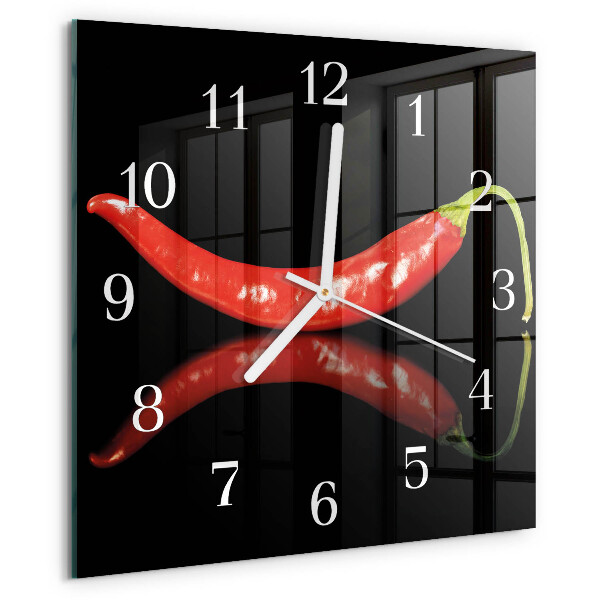 Square wall clock Chili peppers