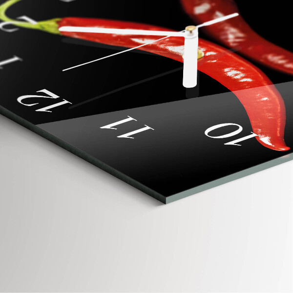 Square wall clock Chili peppers