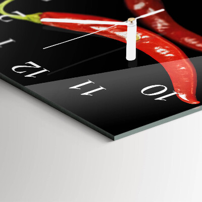 Square wall clock Chili peppers