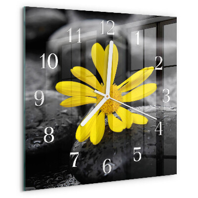 Square wall clock Flower