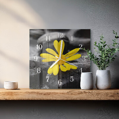 Square wall clock Flower