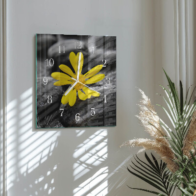 Square wall clock Flower