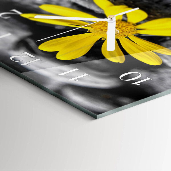 Square wall clock Flower