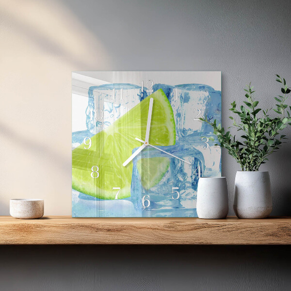 Square wall clock Lime Ice