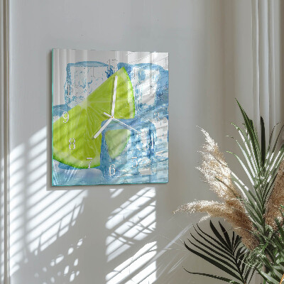 Square wall clock Lime Ice