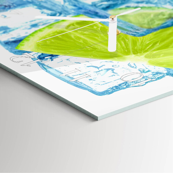 Square wall clock Lime Ice