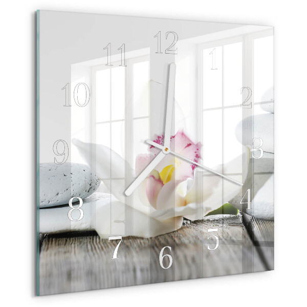 Square wall clock Orchid