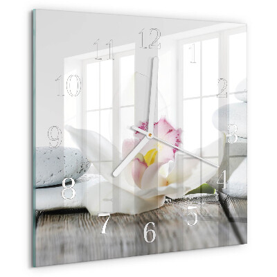 Square wall clock Orchid