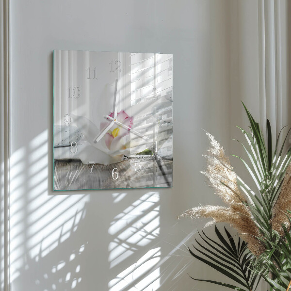 Square wall clock Orchid