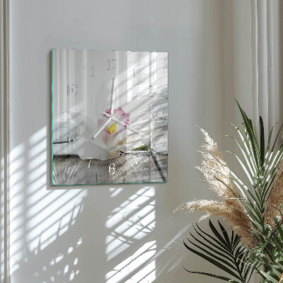 Square wall clock Orchid