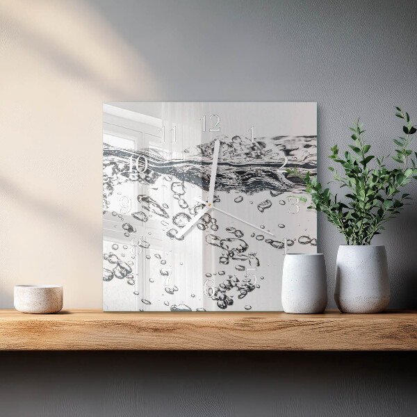 Square wall clock Water