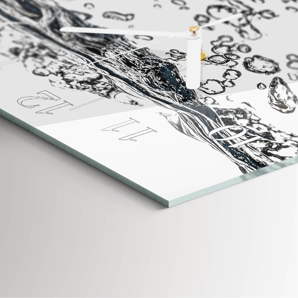 Square wall clock Water