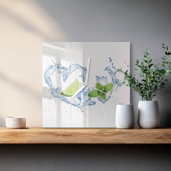 Square wall clock Mint