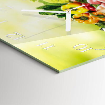 Square wall clock Vegetables