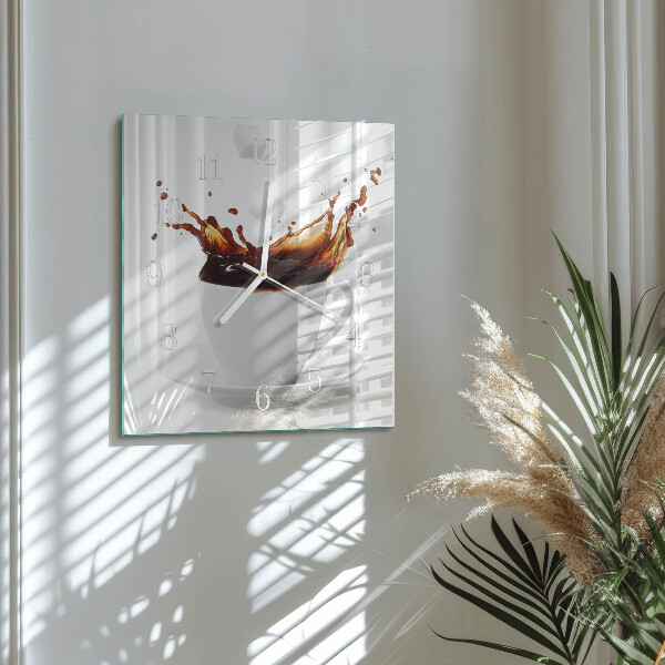 Square wall clock Coffee
