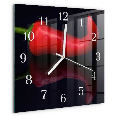 Square wall clock Chili peppers