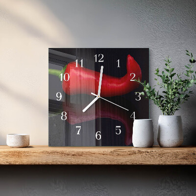 Square wall clock Chili peppers