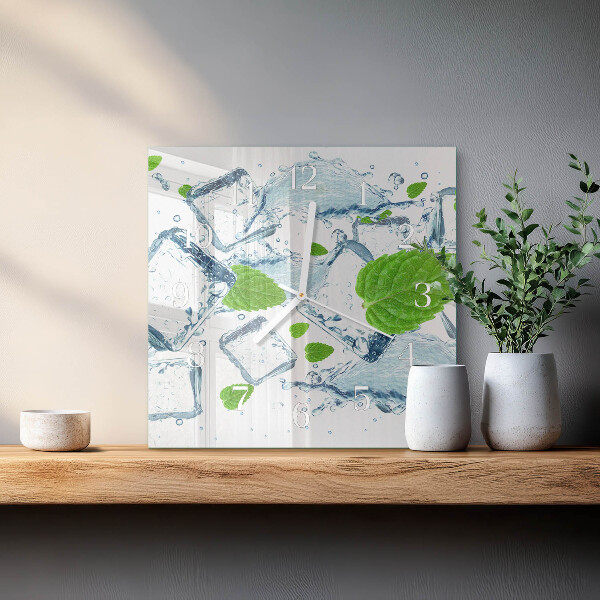 Square wall clock Ice Mint