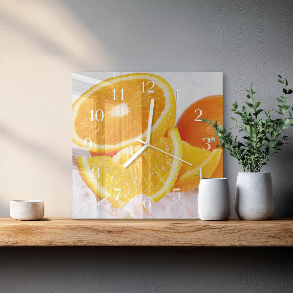 Square wall clock Oranges