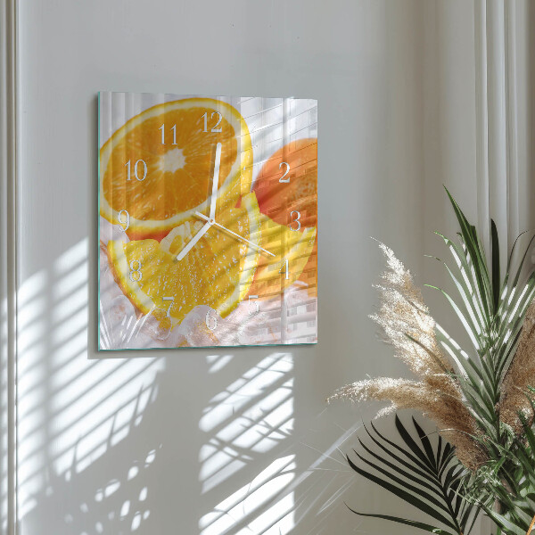 Square wall clock Oranges