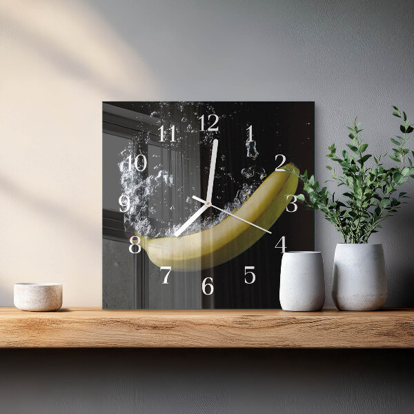 Square wall clock Banana