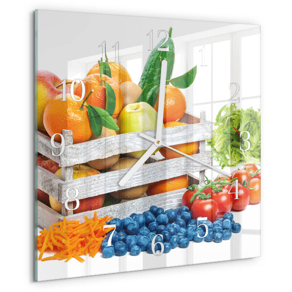 Square wall clock Vegetables