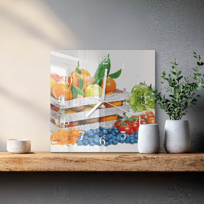 Square wall clock Vegetables