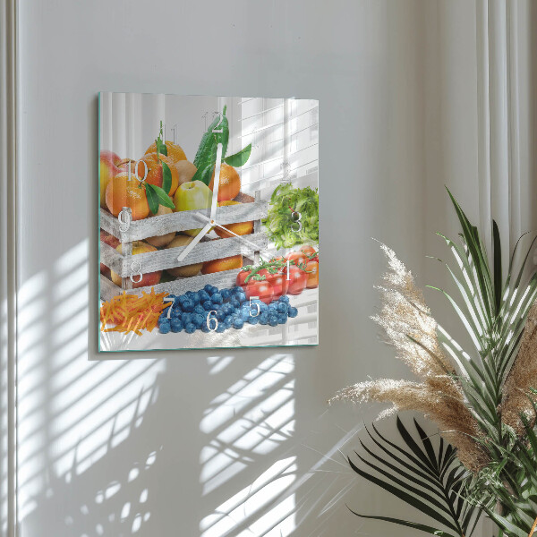 Square wall clock Vegetables
