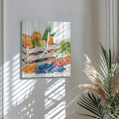 Square wall clock Vegetables