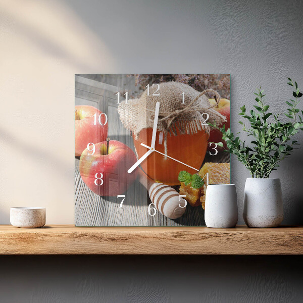 Square wall clock Apple Honey
