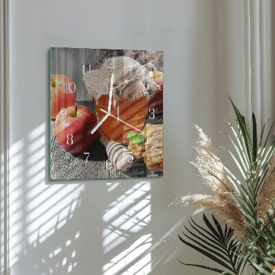Square wall clock Apple Honey