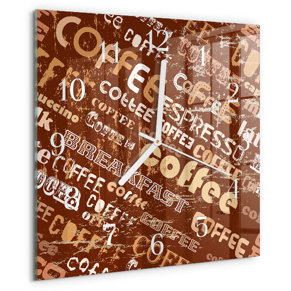 Square wall clock Coffee