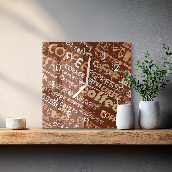Square wall clock Coffee
